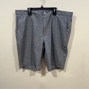 Peter Millar Golf Performance Chino Shorts Size 38 Mens Gray Golf Tees Allover